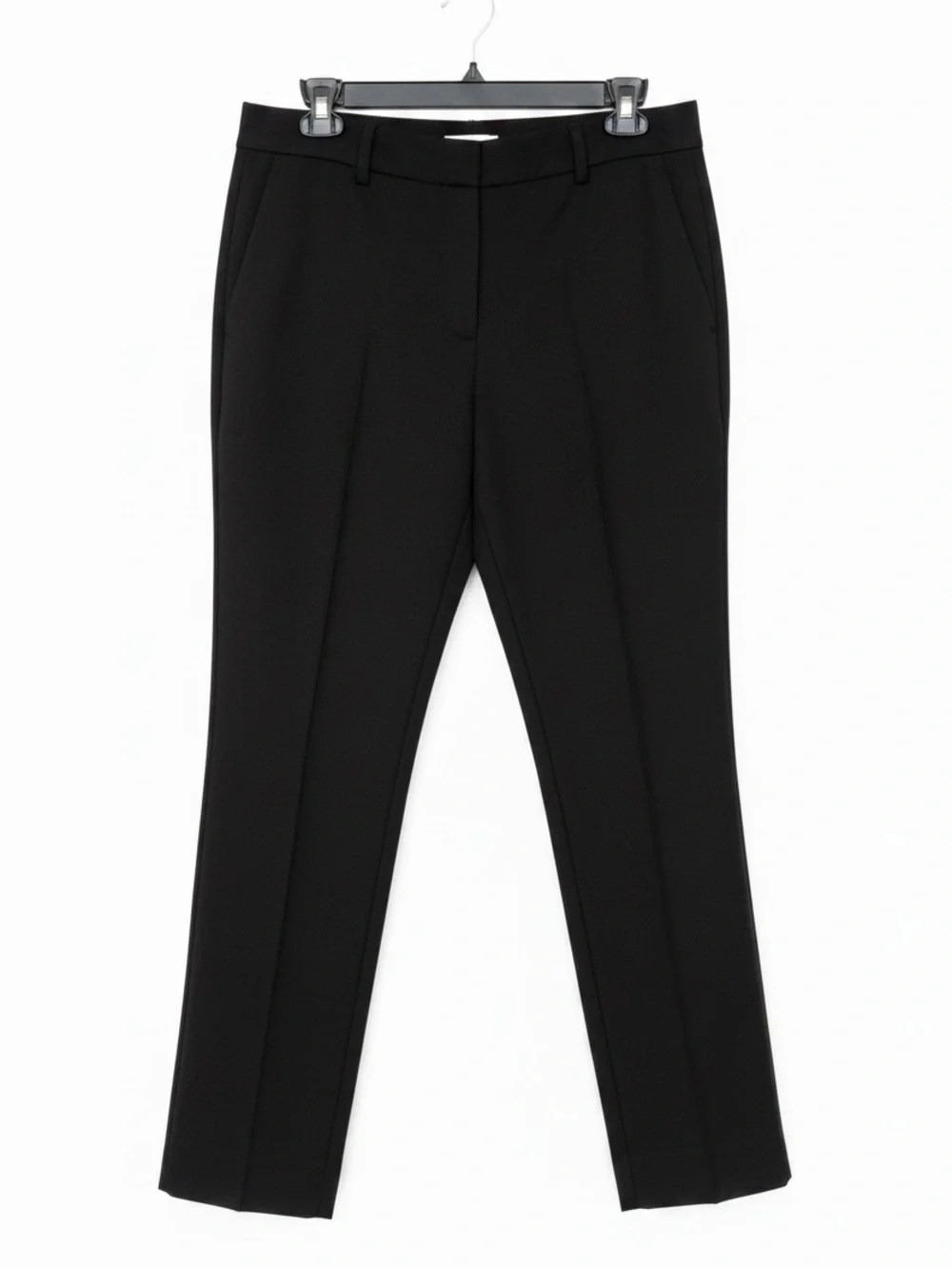 Michael Kors Black Ankle Trousers 12 Straight Leg Pintuck Tailored Work Pants
